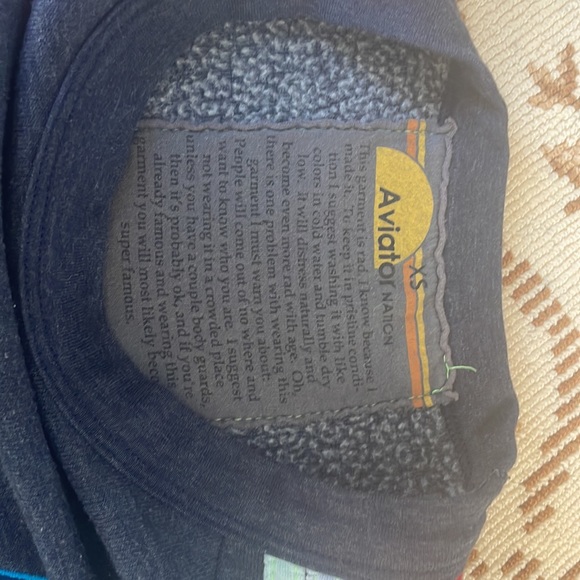 Aviator nation cropped sweatshirt lighting bolt on chest multicolored stripes - Picture 2 of 4